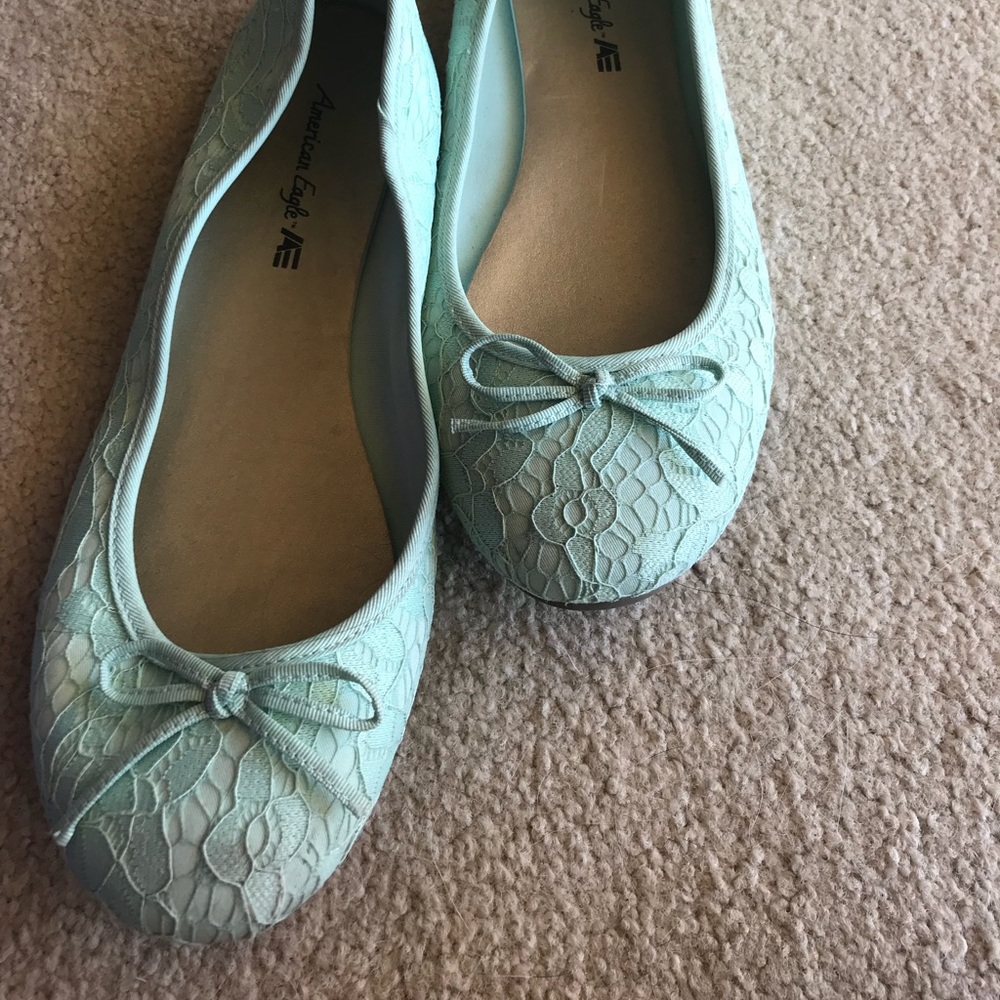 Mint green flats